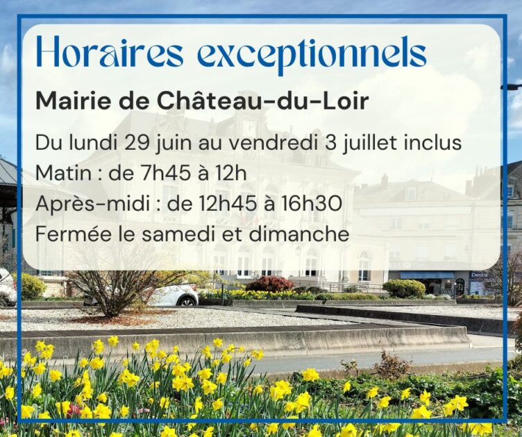horaires modifiés Montval-sur-Loir